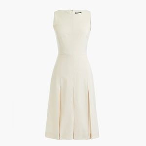 J Crew sleeveless pleated A-line dress in two-way stretch wool NWT